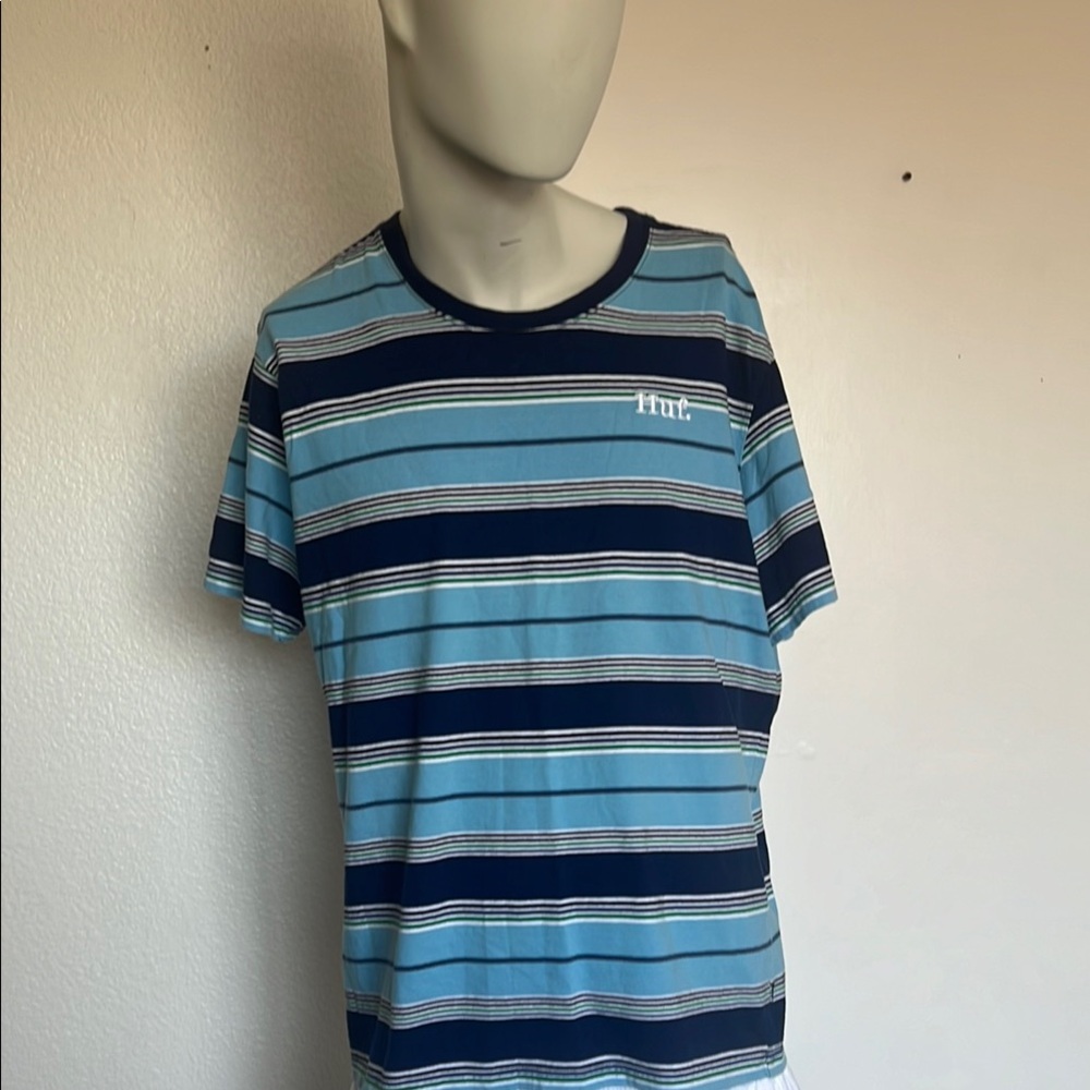 HUF YOUTH  Striped Shirt COLOR BLUE SHORT SLEEVES DIZE XL